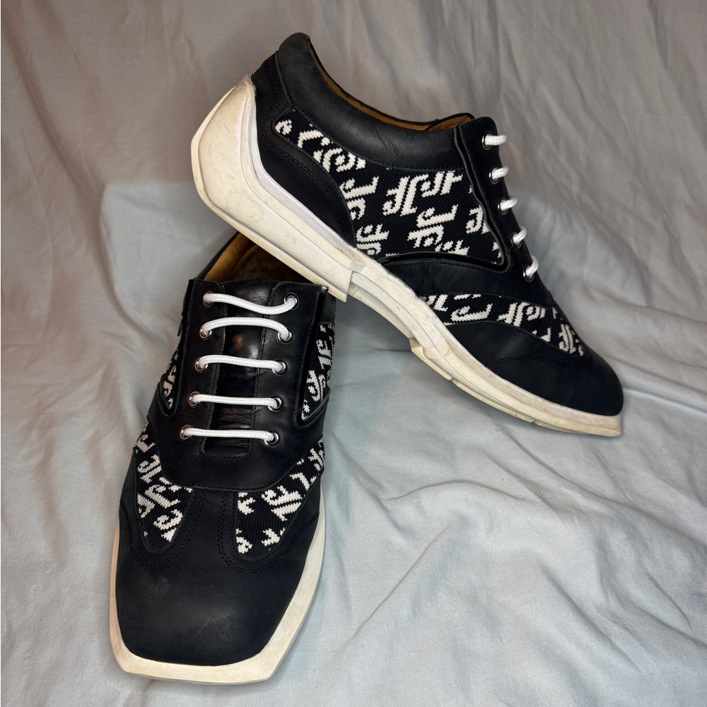 John Fluevog M12 Lace Up Shoes Men’s 12 Black White Chunky Sole